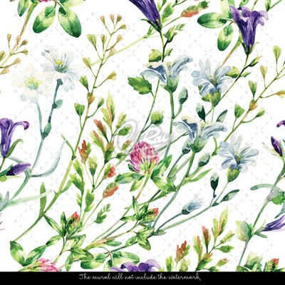 Wallpaper Watercolor Wildflowers
