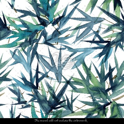 Wallpaper Blue Palms Leaves