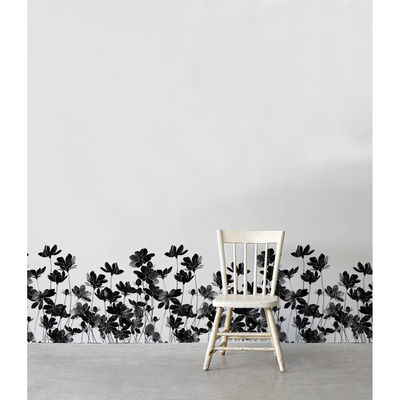 Wallpaper Elegant Black Flowers