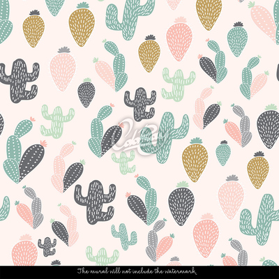 Wallpaper Pastel Cactus