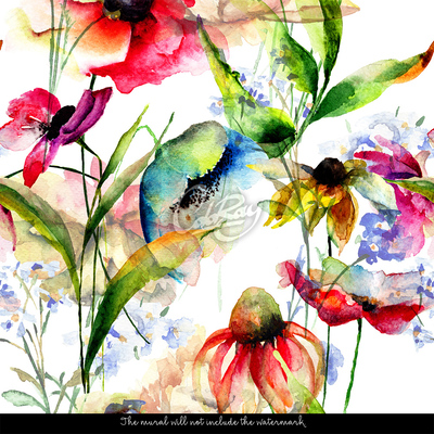 Wallpaper Morning Painted With Flowers