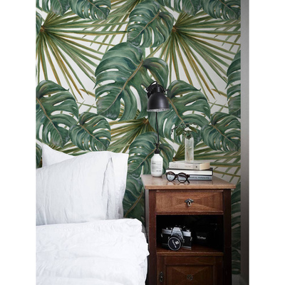 Wallpaper Exotic Large Leaves