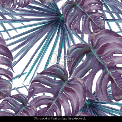 Wallpaper Colorful Palm Leaves