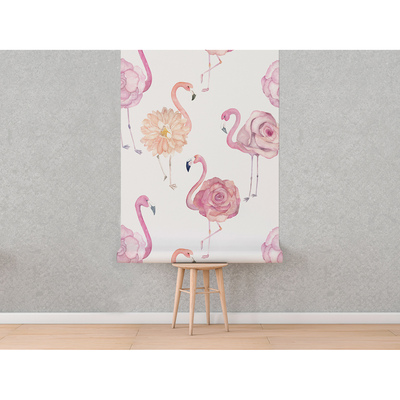 Wallpaper Flamingo Roses