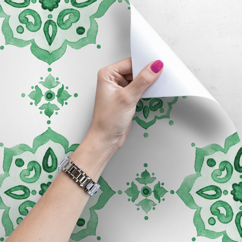 green oriental wallpaper
