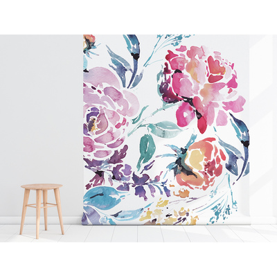 Wallpaper Roses Bathed in Watercolors