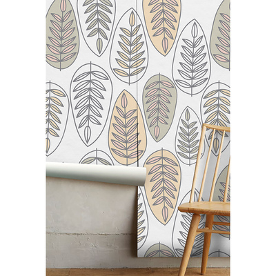 Wallpaper Stripy Leaves