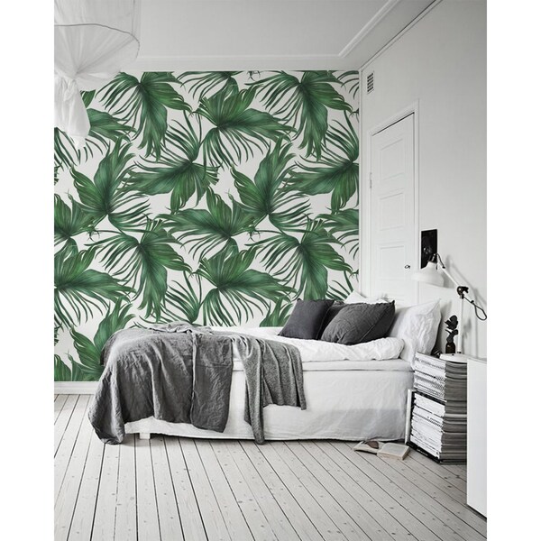 Wallpaper Light Palm Leaves