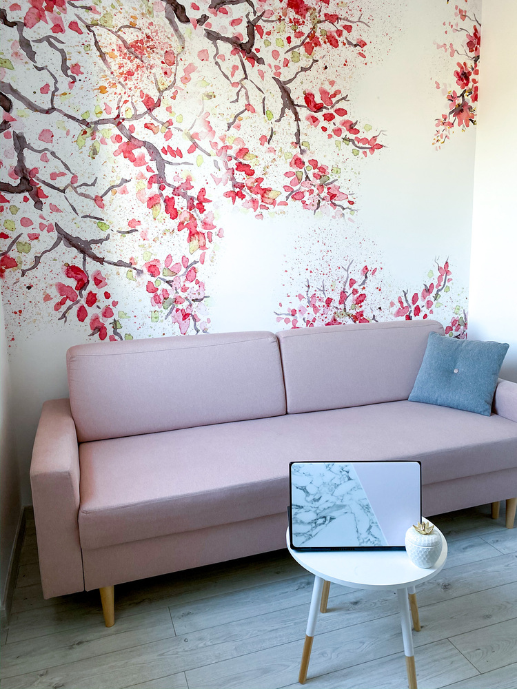 Spring Blossom Chinoiserie Cherry Tree Mural Traditional non-woven wallpaper vinyl coated Customizable Wall wallpaper