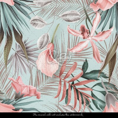Wallpaper Tropical Pastel Flowers