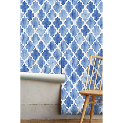 Wallpaper Blue Moroccan Clover