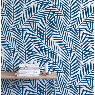 Wallpaper Blue Palm Leaves