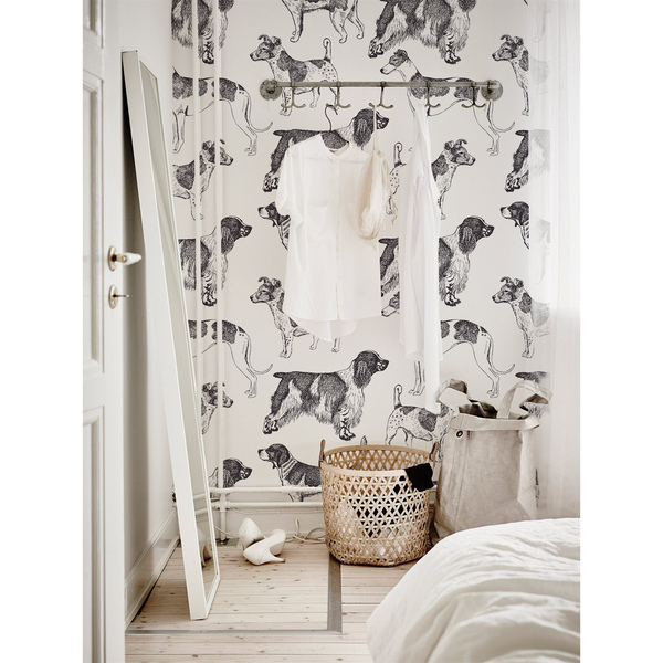 Black And White Dogs Wallpaper, wall mural 