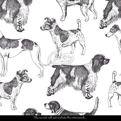 Wallpaper Black And White Dogs