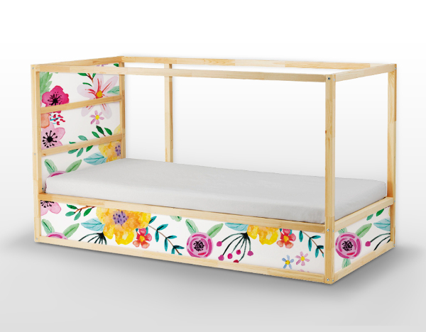 Ikea Kura Bed Decals Vibrant Floral