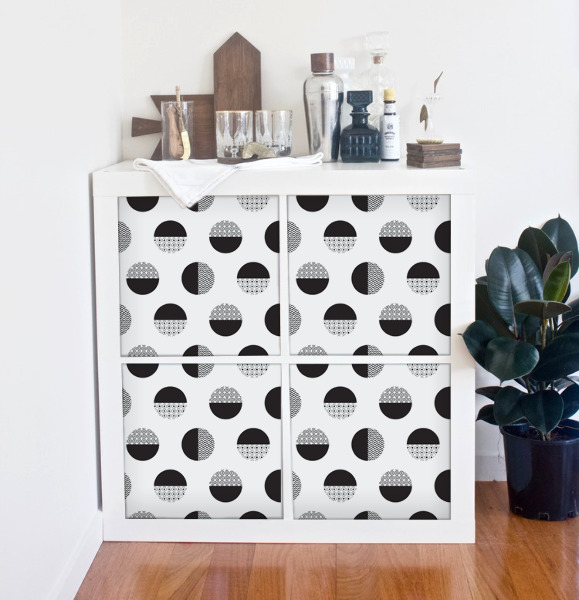 Ikea Kallax Decals Geometric Black And White Dotted