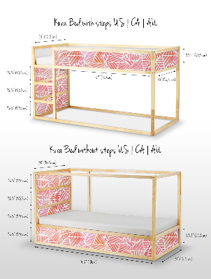 Ikea Kura Bed Decals Abstract Watercolor Pattern