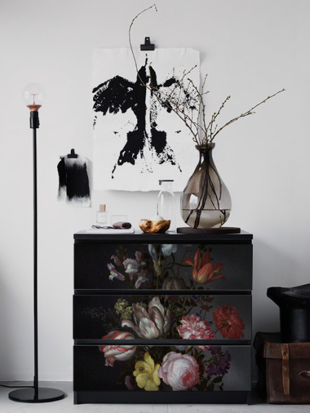 Ikea Malm Decals Dutch Dark Vintage Floral