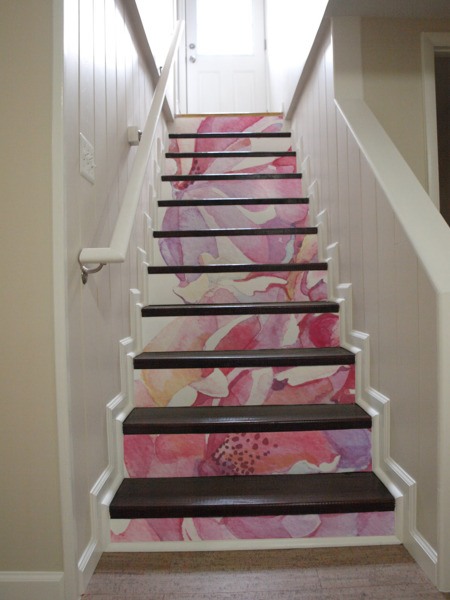 Stair decals Delicate Watercolor Flowers