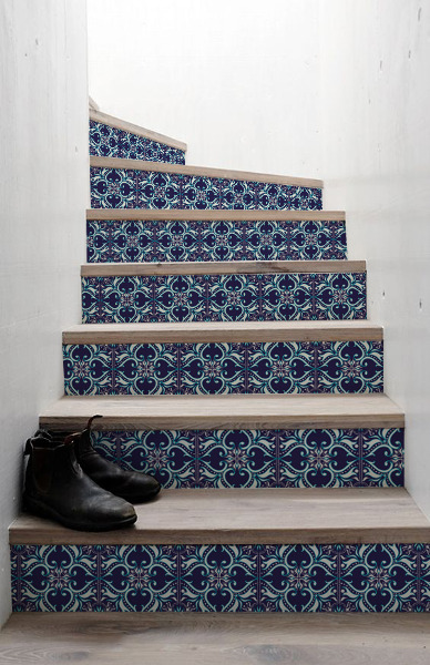 Stair decals Fabulous Oriental Flowers