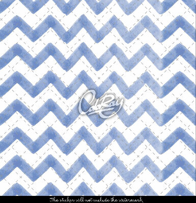 Stair decals Blue Watercolor Zig Zag