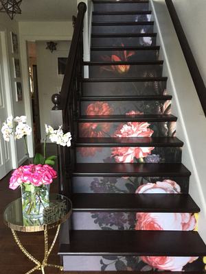 Stair decals Vintage Painted Flowers