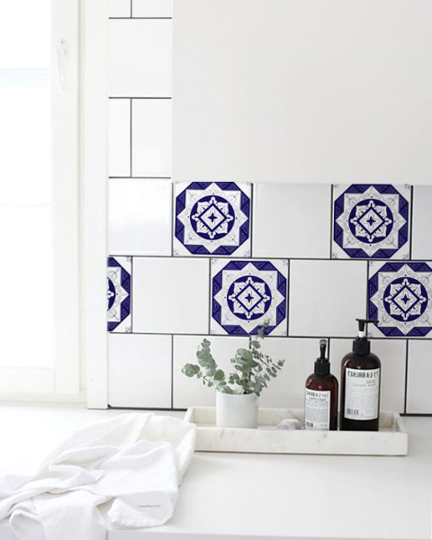 Tile decals Geometrical Flowers