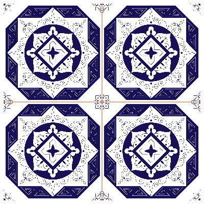 Tile decals Geometrical Flowers