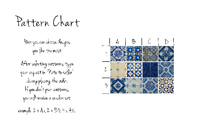 Tile decals Blue Patterns
