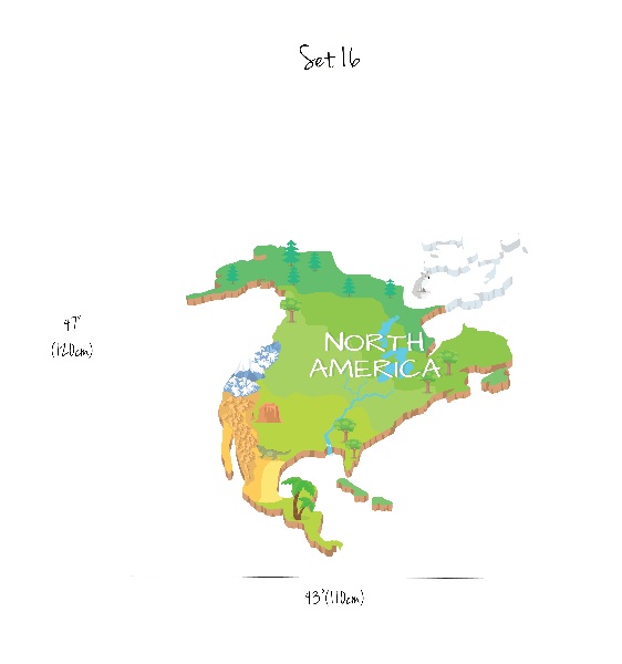 Wall decals North America Map