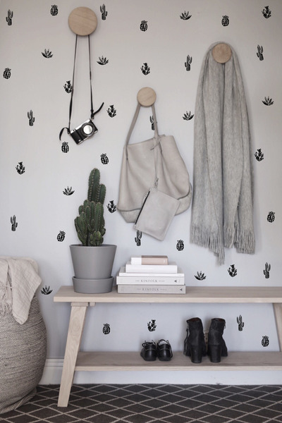 Wall decals Black and White Cacti