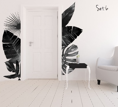 Wall decals Black and white Leaves