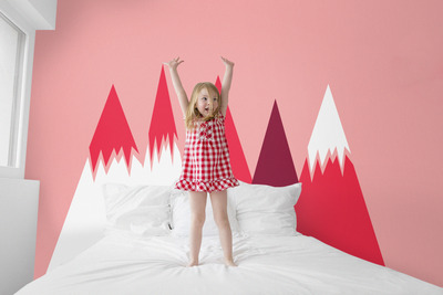 Wall decals Snowy Pink Mountains