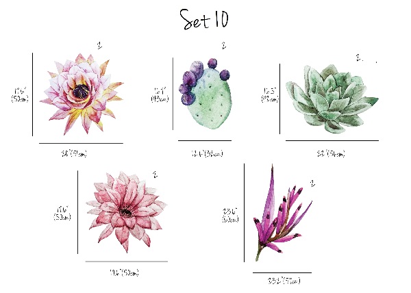 Wall decals Watercolor Cacti