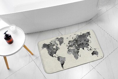 Bath mat World map