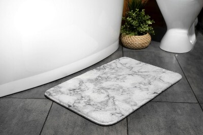 Bathroom rug White marble