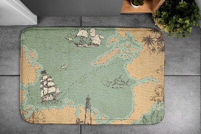 Non slip shower mat Old map