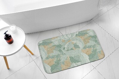 Non slip bath mat Plant leaves