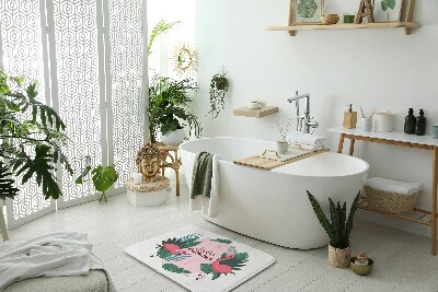 Bathroom rug Flamingos Birds