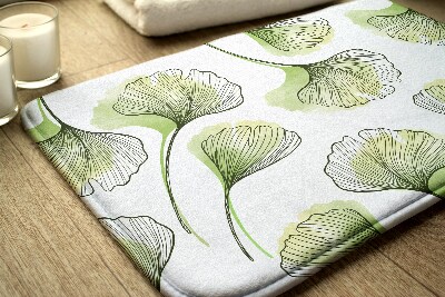 Non slip shower mat Ginkgo leaves