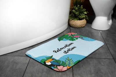 Non slip shower mat Tropical Birds