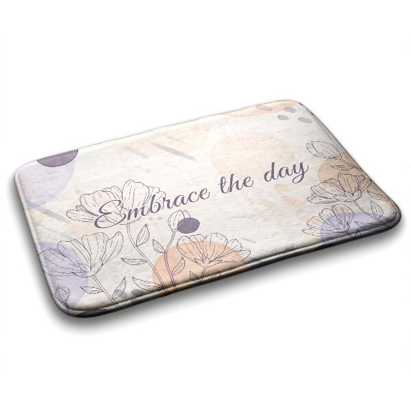 Non slip shower mat Line Art Floral