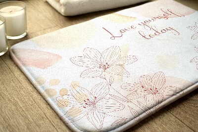 Non slip bath mat Flowers Floral