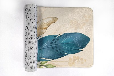 Bathroom mat Feather and flowers