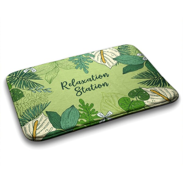 Bathmat Green Leaf