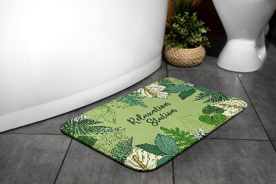 Bathmat Green Leaf