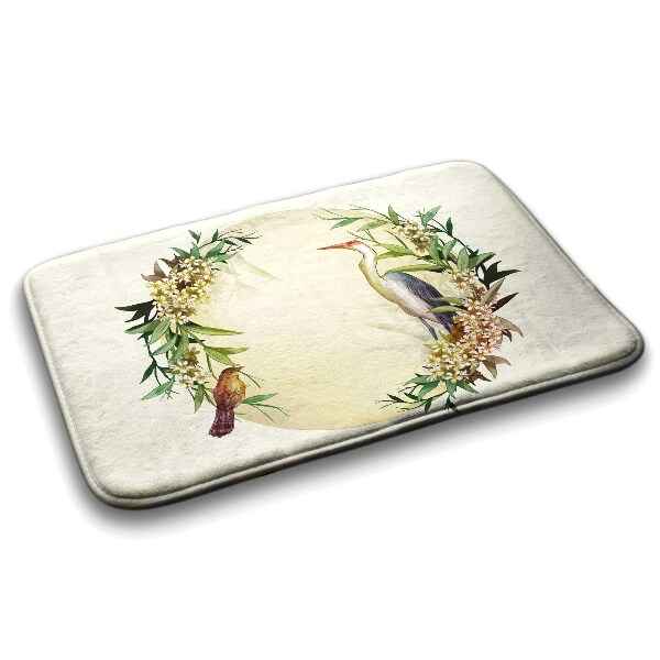 Bathroom mat Composition Flowers Bird