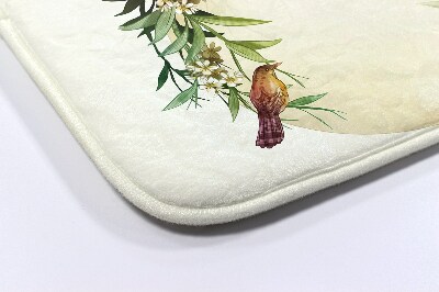 Bathroom mat Composition Flowers Bird