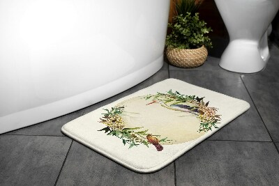 Bathroom mat Composition Flowers Bird