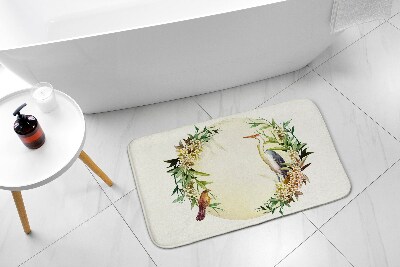 Bathroom mat Composition Flowers Bird